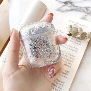 Air Pods Protective Case Silver Glitter Quicksand